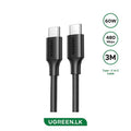 UGREEN USB-C to USB-C 2.0 3A Cable 3m (Black) 60W