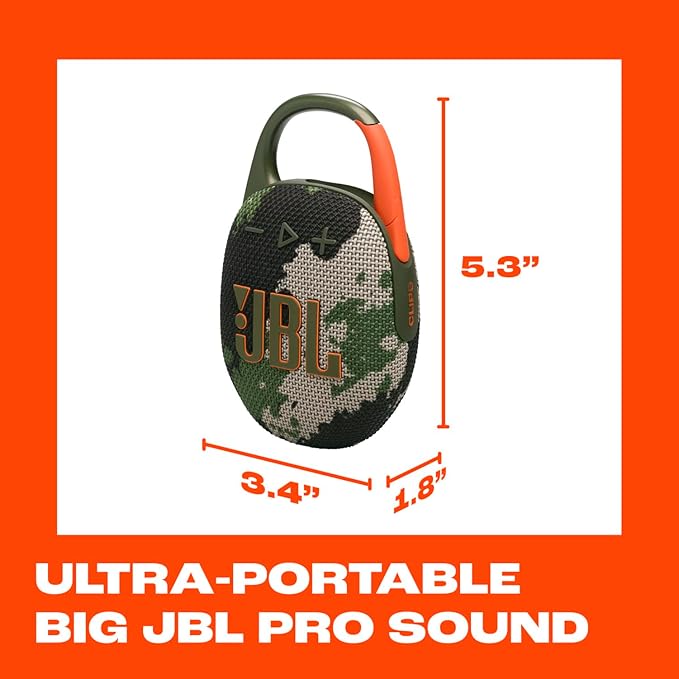 JBL Clip 5 Portable Bluetooth Speaker - IP67 Waterproof & Dustproof