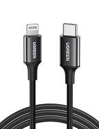 UGREEN USBC -to Lightning Cable M/M Nickel Plating ABS Shell 1m (Black)