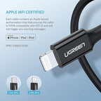 UGREEN USB-C TO LIGHTNING Fast Charging CABLE 2M Black