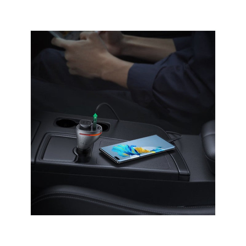 UGREEN CD204 Car Charger With Cigarette Lighter Expansion Port USB/ USB-C 84W Gray