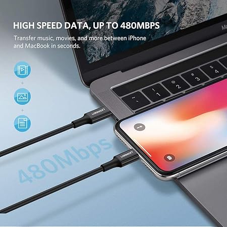 UGREEN USB-C TO LIGHTNING Fast Charging CABLE 2M Black