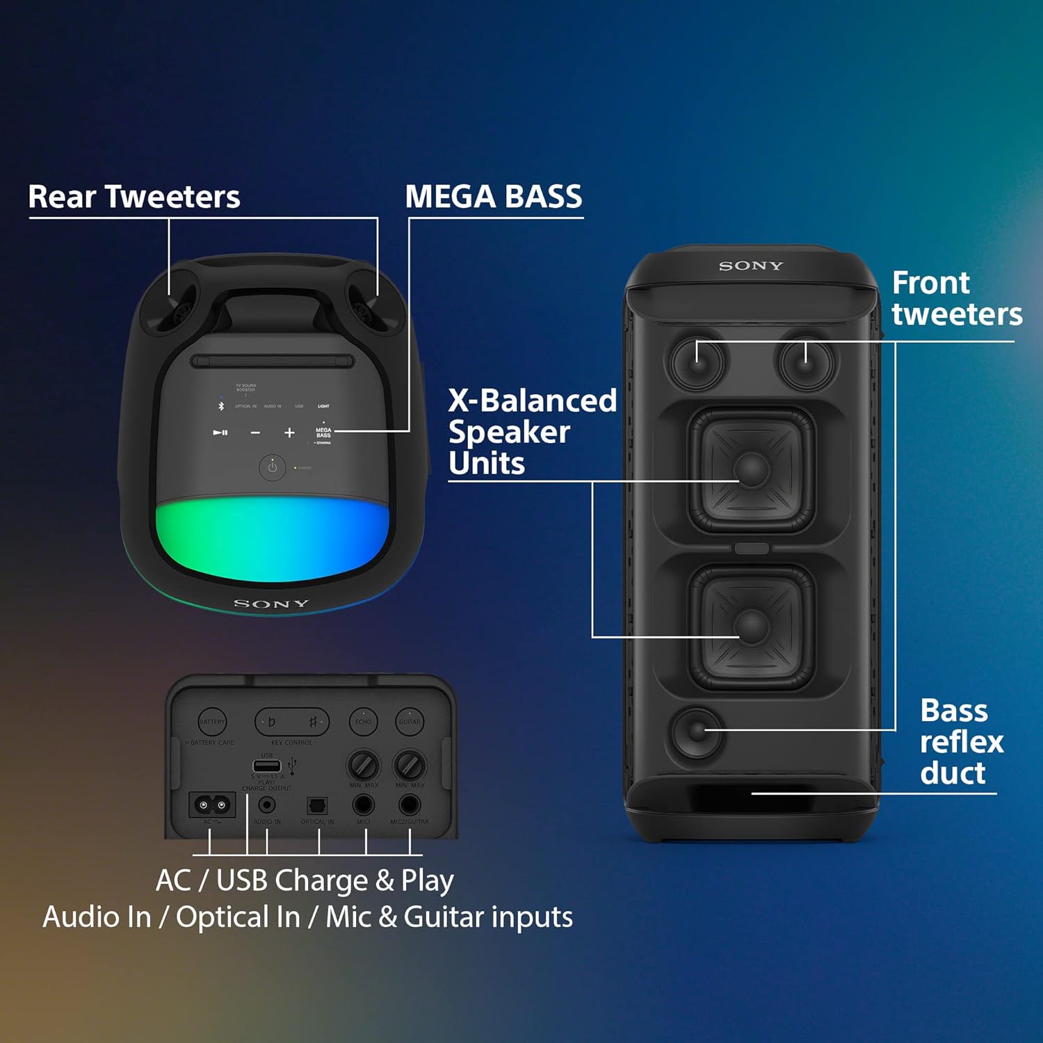 Sony SRS-XV800 Portable Bluetooth Party Speaker