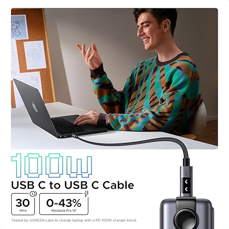 UGREEN Uno USB-C to USB-C PD Fast Charging Cable 5A Max 2m