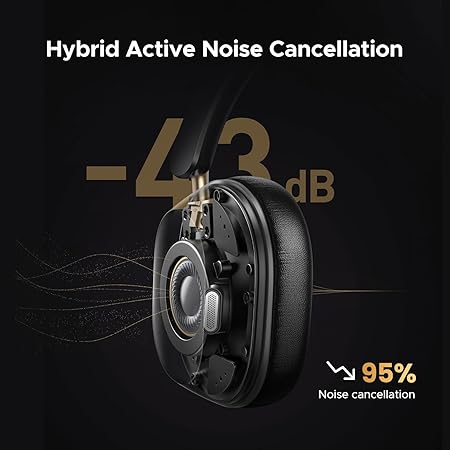 UGREEN HiTune Max 5C Hybrid Active Noise-Cancelling Headphones -Black
