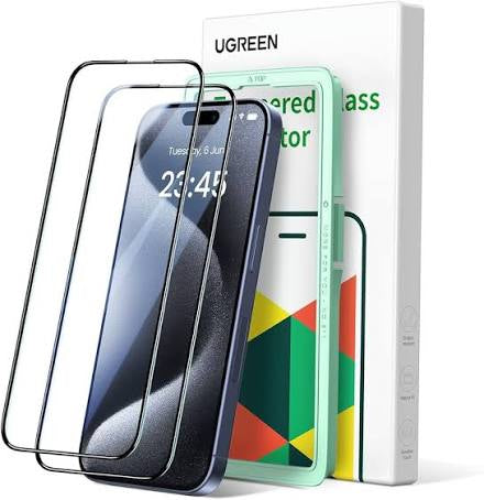 UGREEN HD Screen Protector with Frame for iPhone 15 Pro (2-Pack)