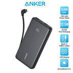 Anker Zolo Power Bank 10K 22.5W Built-In USB-C Cable Black