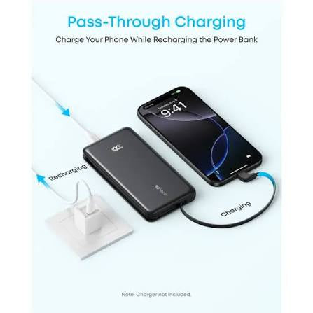 Anker Zolo Power Bank 10K 22.5W Built-In USB-C Cable Black