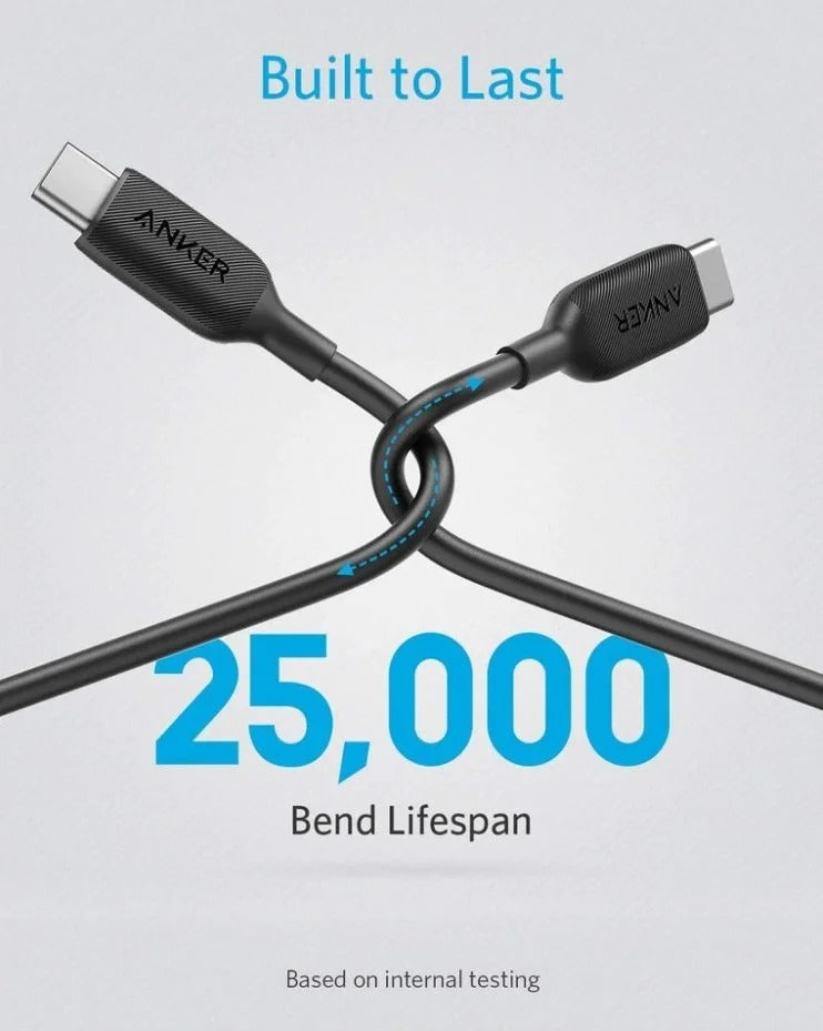 Anker New Nylon USB-C to USB-C 2.0 Cable 3.3f 2B - Black