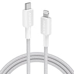 Anker 322 USB-C to Lightning Cable (3ft Braided)  - White