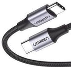 UGREEN USBC -to USB-C PD Fast Charging Cable 3A Max Gray Black 1m