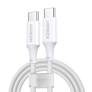 UGREEN USBC -to USB-C PD Fast Charging Silicone Braided Cable 100W Max White 1m