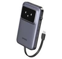 Ugreen Uno Power Bank USB-C and USB Ports with Built-in Cable 10000mAh 30WGray-