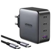 UGREEN USB-A 3xUSB-C 100W GaN Wall Charger USB-C Cable Black