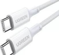 UGREEN USBC -to USB-C PD Fast Charging Silicone Braided Cable 100W Max White 1m