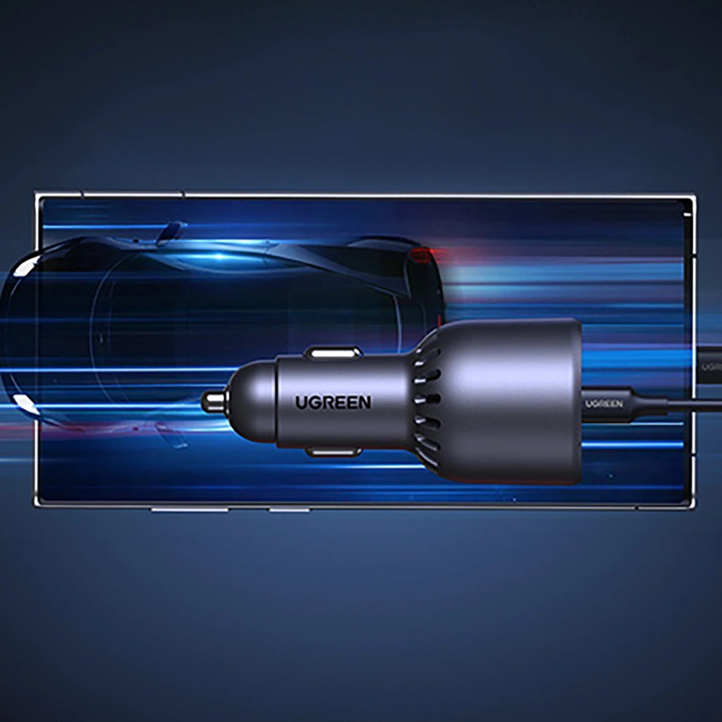 UGREEN 2x USB-C USB Car Charger 130W Black