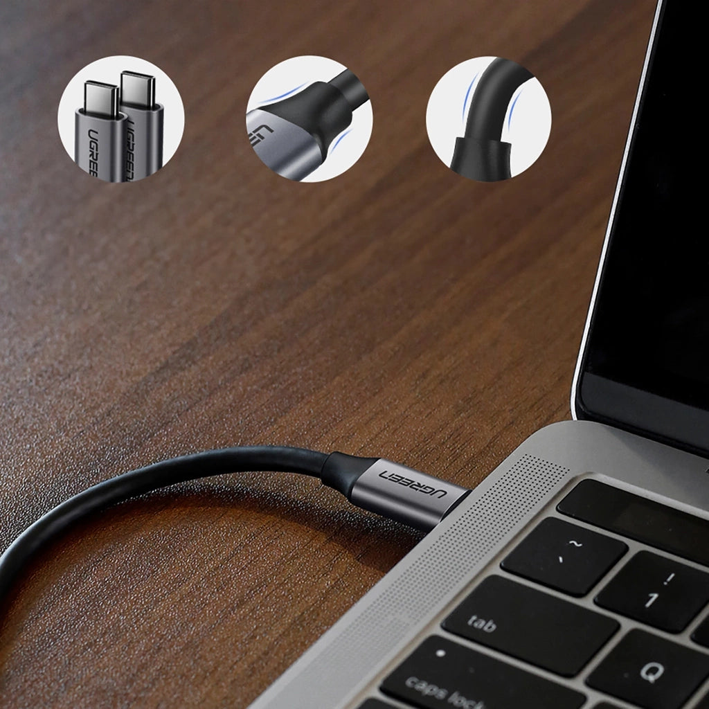 UGREEN USB 3.1 Type C Male to Type C Male Cable Nickel Plating Aluminum Shell 1.5m (Gray)