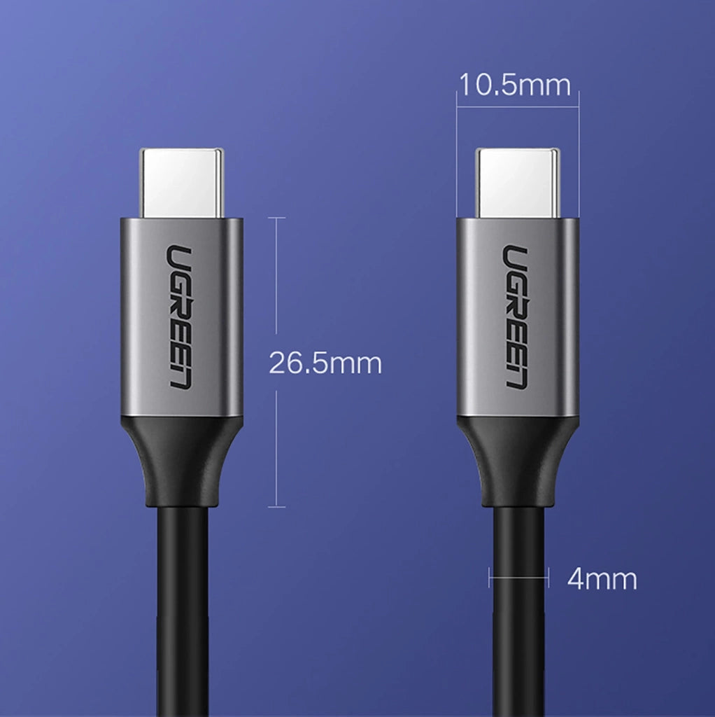 UGREEN USB 3.1 Type C Male to Type C Male Cable Nickel Plating Aluminum Shell 1.5m (Gray)