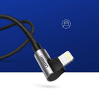 UGREEN Charging Cable Lightning 1M for iPhone Black Angle (90ø)