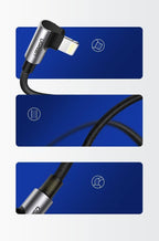 UGREEN Charging Cable Lightning 1M for iPhone Black Angle (90ø)
