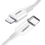 UGREEN USBC -to Lightning PD Fast Charging 3A Max White 1m