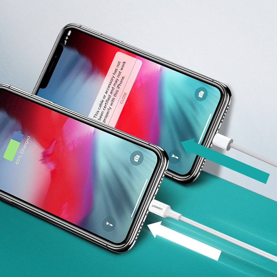 UGREEN USBC -to Lightning PD Fast Charging 3A Max White 1m