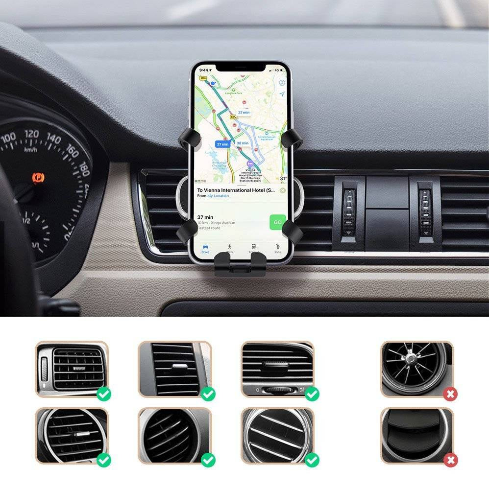 UGREEN 80539 Gravity Car Phone Holder Black