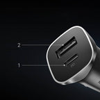 UGreen Car Charger Two Ports USB Port and PD Port 30WGray-