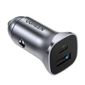 UGreen Car Charger Two Ports USB Port and PD Port 30WGray-