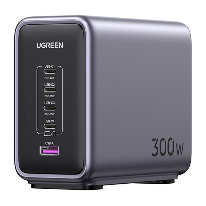 UGREEN 300W Desktop Fast Charger. 1 USB-A+4 USB-C