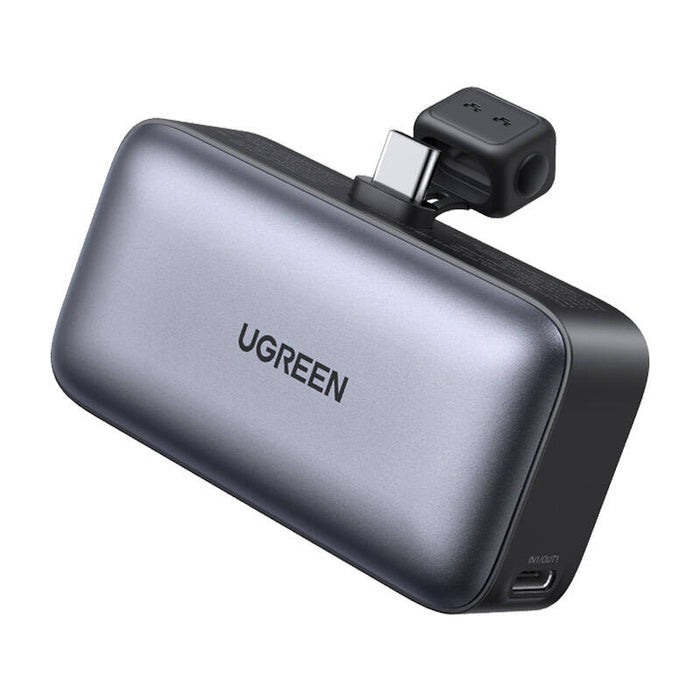 Ugreen PB503 5000mAh powerbank with USB-C port and integrated USB-C connector-gray