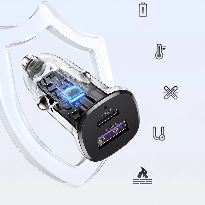 UGREEN 2-Port Fast Car Charger 30W Black