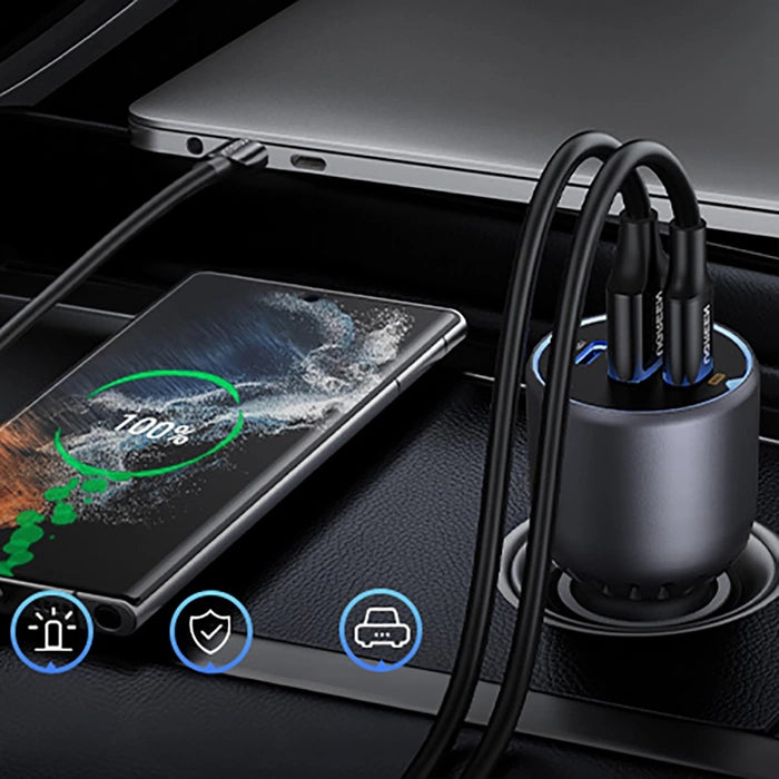 UGREEN 2x USB-C USB Car Charger 130W Black