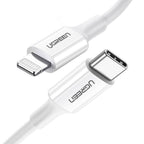UGREEN USBC -to Lightning PD Fast Charging 3A Max White 1m