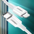 UGREEN USBC -to Lightning PD Fast Charging 3A Max White 1m