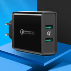 UGREEN 10216 CD161 36W Dual Port USB Fast Charger-Black