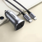 UGreen Car Charger Two Ports USB Port and PD Port 30WGray-