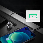 UGreen Car Charger Two Ports USB Port and PD Port 30WGray-