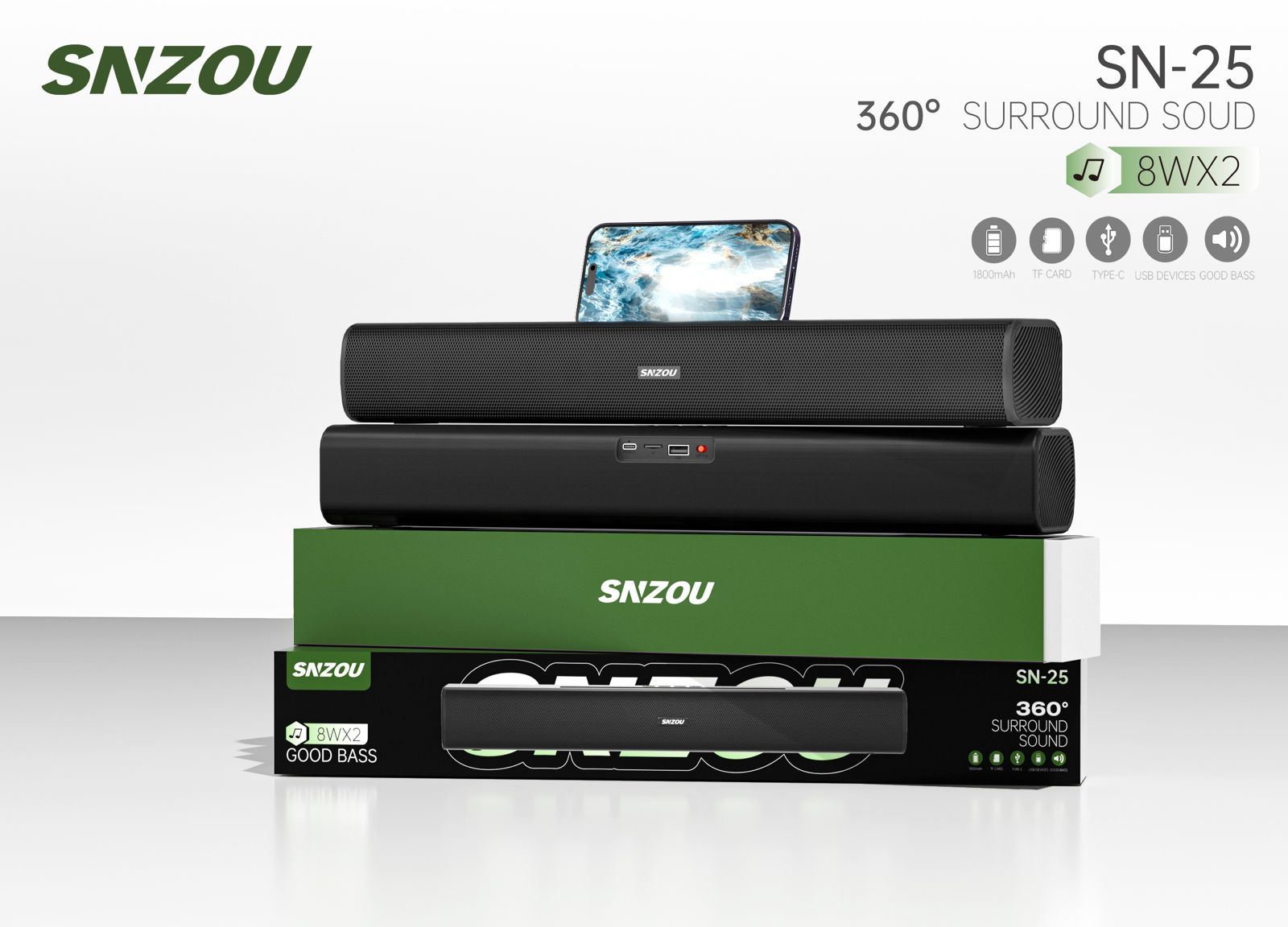 SNZOU DOUBLE VIBE SPEAKERS SN-25